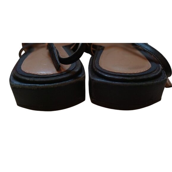 SAM EDELMAN Black Leather Flat Slingbacks Square Toe - Like New - Picture 7 of 11